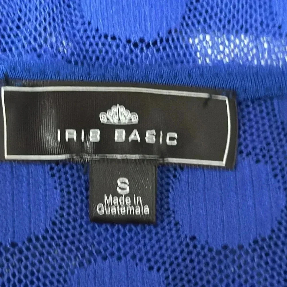 Iris Basic Royal Blue Polkadot Racer Back Tank Size S - Picture 5 of 7